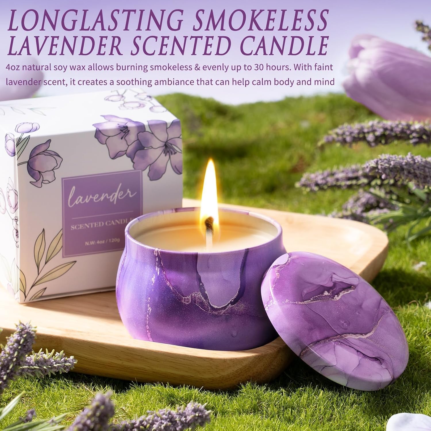 Birthday Gifts for Women Self Care Set Get Well Soon Gift Baskets, Relaxing Lavender Spa Gift Basket Care Package for Women, Unique Valentines Day Gifts for Her Mom Girlfriend Sister Best Friends Wife - Image 6