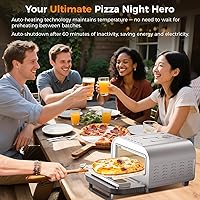 Vista 5 de Pizza Oven Indoor,pizza maker,Makes 12 Inch Pizzas in 90s at 850°F,Countertop Electric Pizza Oven with Continuous Baking Without Reheating,Pizza