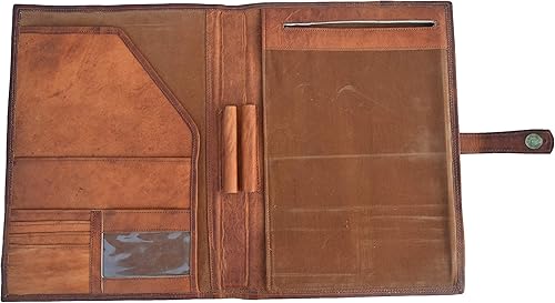 Cartera de piel estilo vintage, organizador ejecutivo A4