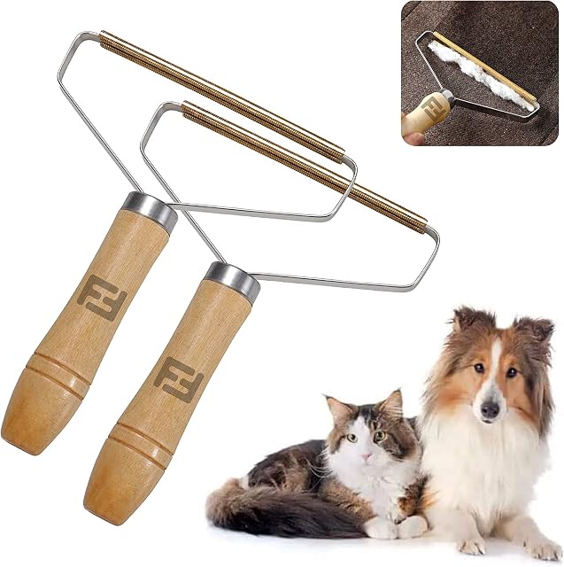 PayTrend Portable Lint Remover Carpet Scraper Tool, 2 PCS Reusable Pet Hair Remover, Fabric Fur Remover, Clothe Fuzz Shaver, Dog Hair Eraser Uproot Cleaner Pro, Professional Lint Cleaner Clothing