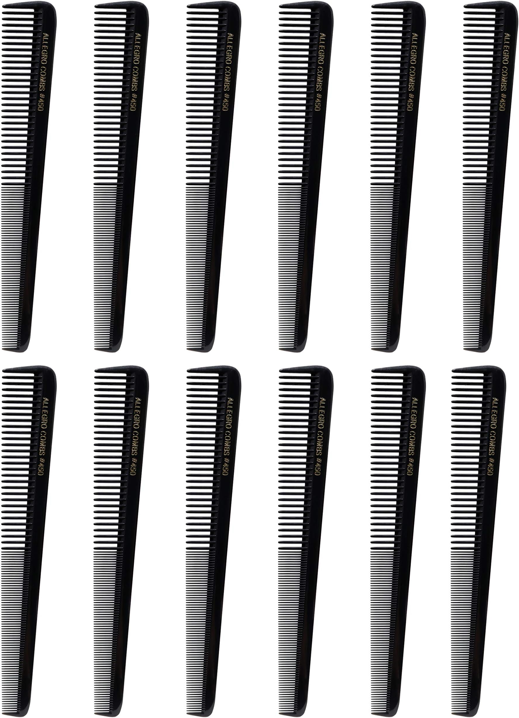 Allegro Combs 450 Barber Combs Hair Cutting Combs Tapered Combs Black Combs 1 dozen