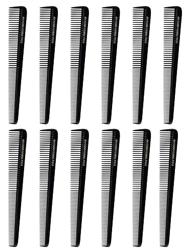 Allegro Combs #450 Peinetas de pelo flexible Tapared Peine Peluquero Set Peine Peine Peine Negro 12 unidades