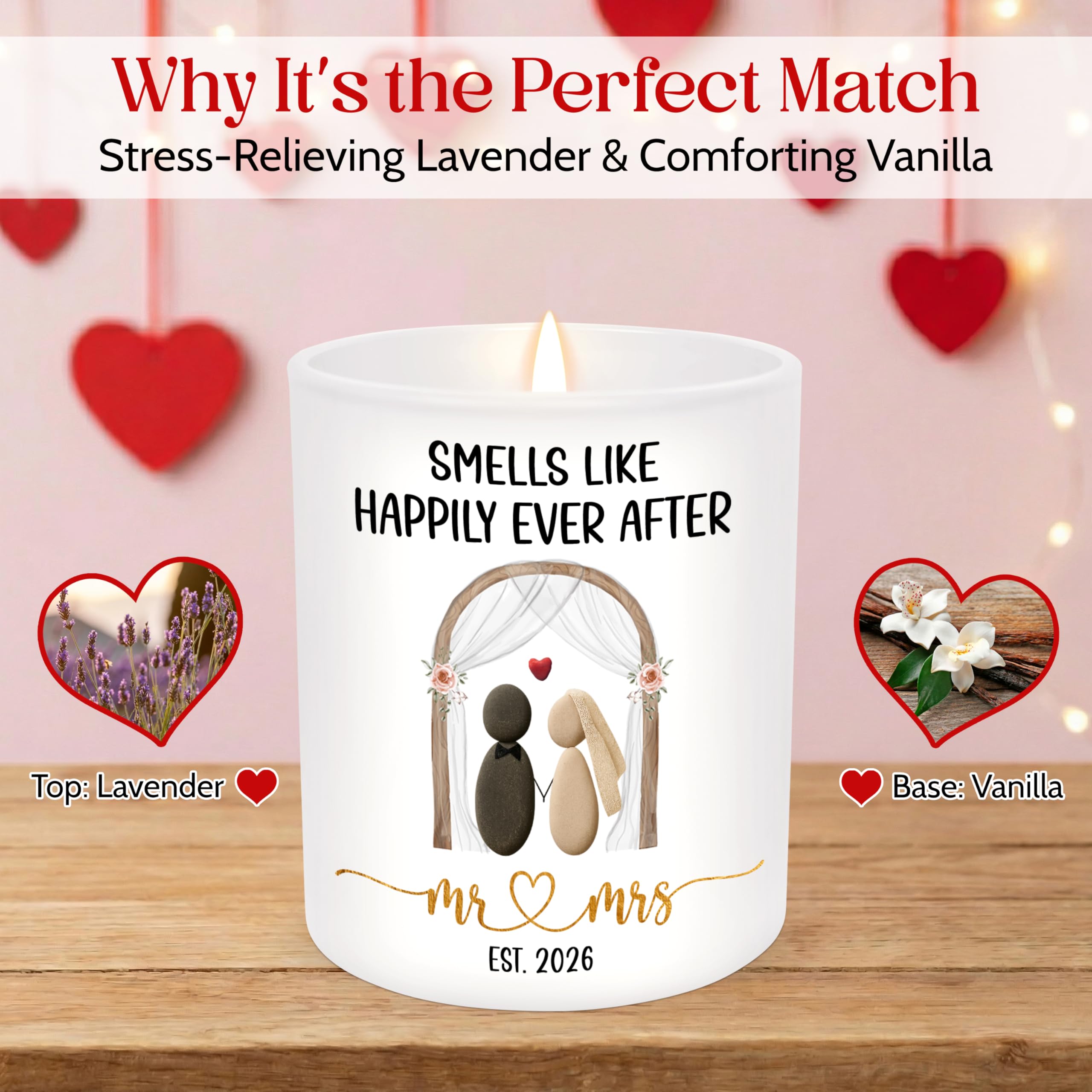 TEEZWONDER Wedding Gifts for Newlyweds - Mr & Mrs 2026 Scented Candle - Bridal Shower Engagement Gifts for Couples, Mr and Mrs Gift for Bride and Groom, Anniversary Wedding Gift for Women Men