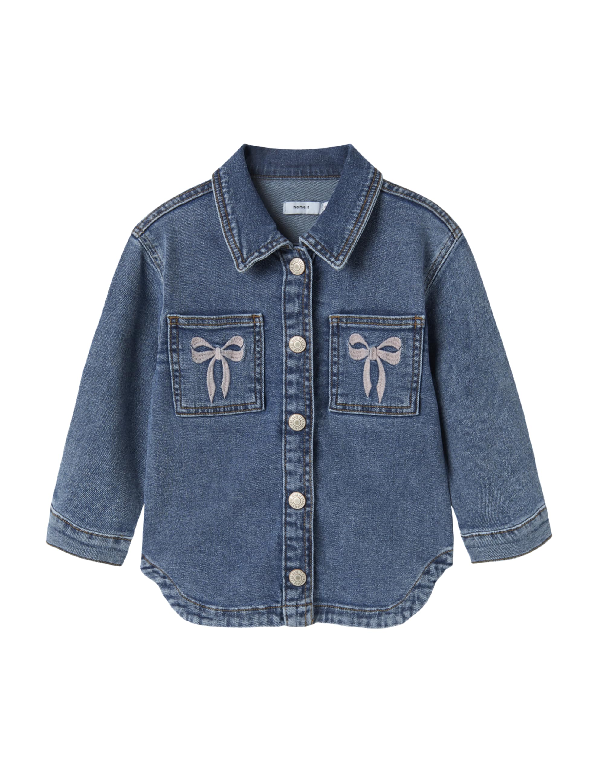 Veste fille Nmfdevi Dnm Emb Jacket solide contre le vent frais - 4