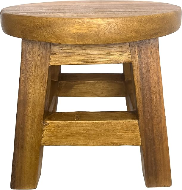 Crafty Artisan Small wooden milking stool - Heavy duty 40mm cross bar version - Made by hand to last for years