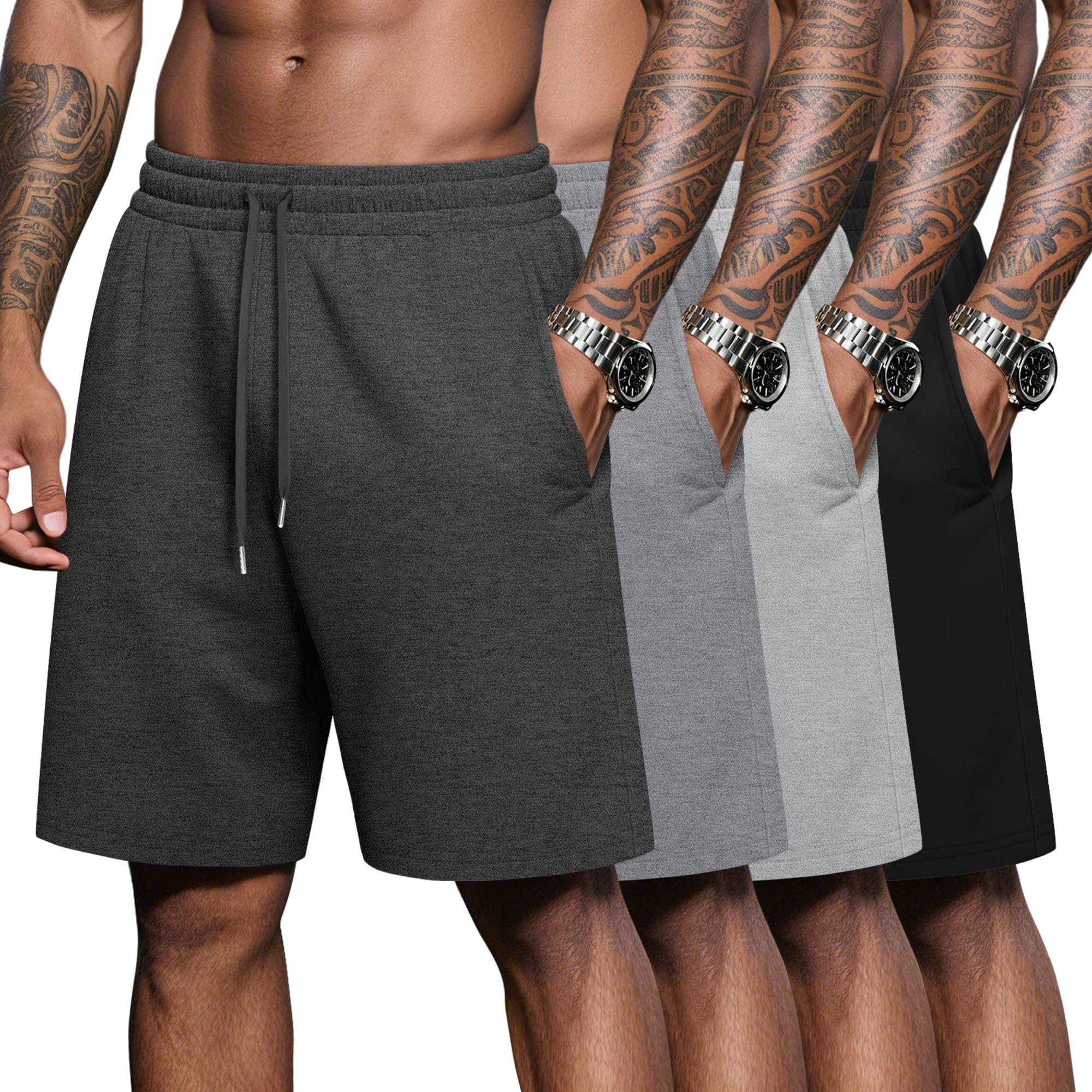 Neer 4 Pack Men Casual Sweat Shorts
