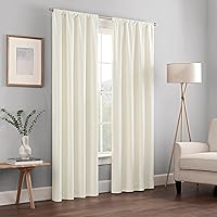 Vista 33 de Eclipse Cortina Extra Ancha con Ojales, Kendall Panel de Cortina para Puerta Corrediza de Patio, Cortinas con Textura Sólida de Aislamiento Térmico