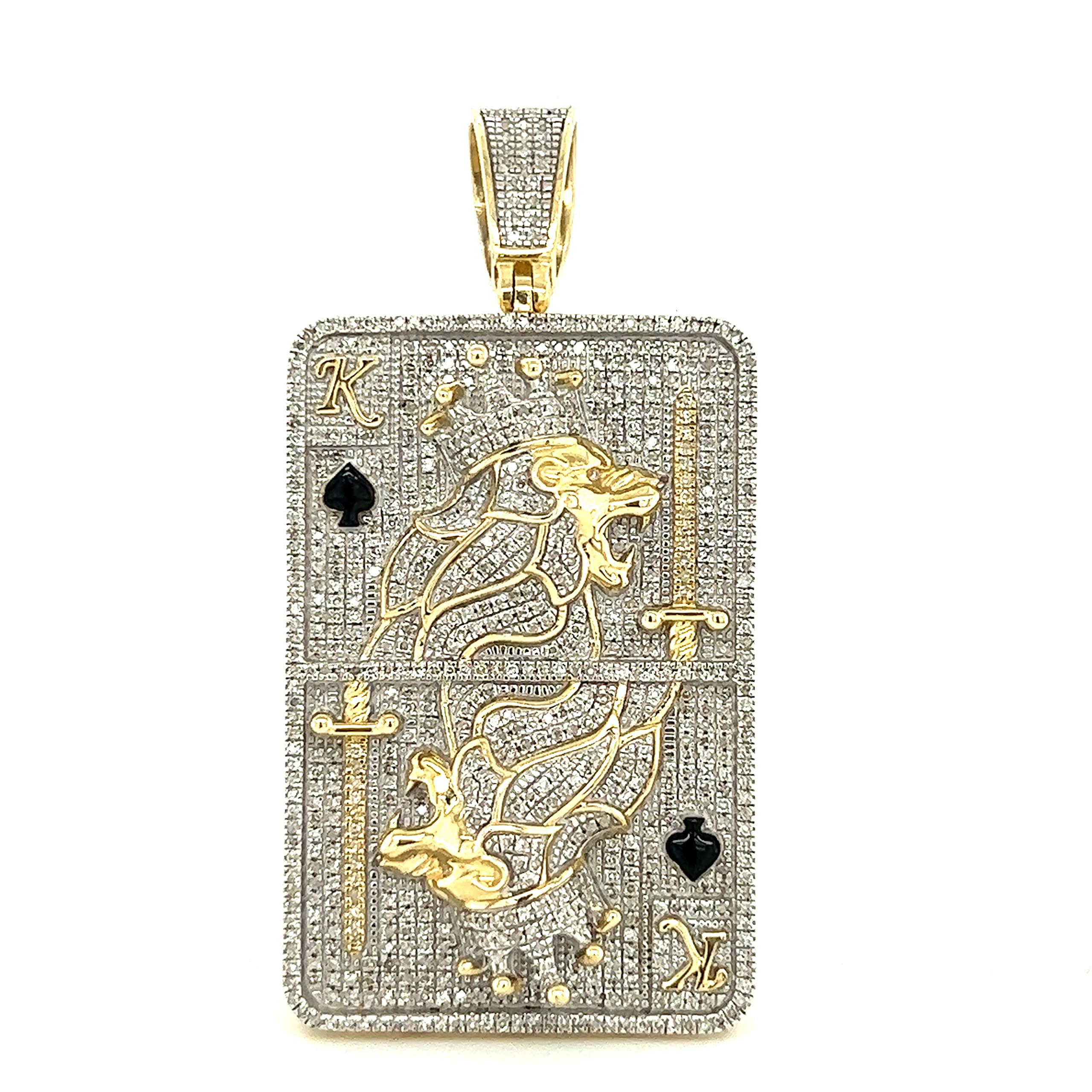 Amazon.com: TGDJ 10K Yellow Gold Diamond King Lion 3D Card Poker