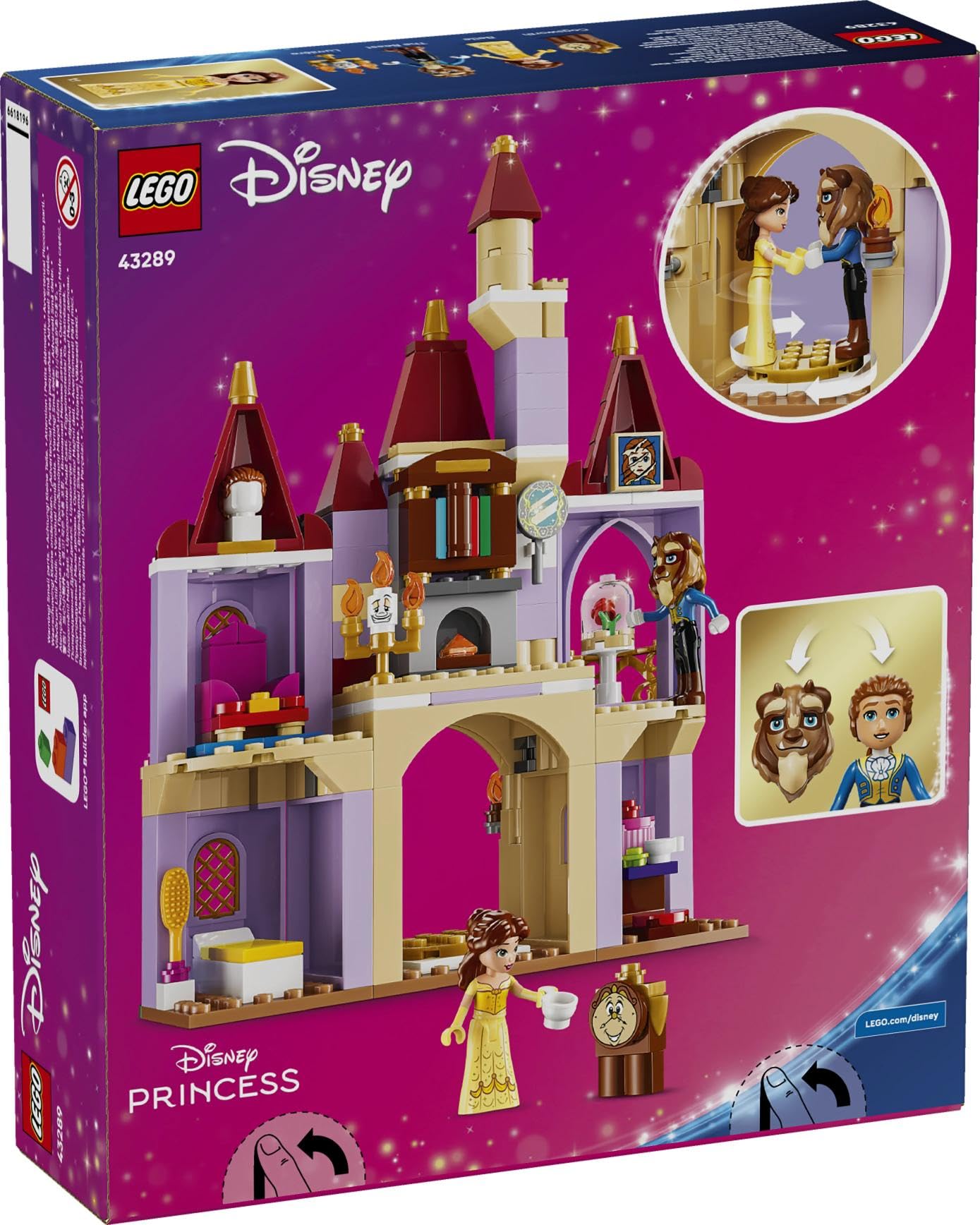 LEGO | Disney Princess Belle e il Castello Incantato della Bestia - Giocattolo con 2 Mini Bamboline e Figura di Lumière - Regalo per Bambine da 5 Anni in su e per Fan della Bella e la Bestia - 43289