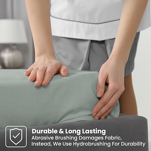 Miniatura 6 de LUX Décor - Sábana bajera individual  Sábanas de microfibra elástica de 360 grados fáciles de ajustar, bolsillo profundo de 16 pulgadas, resistente