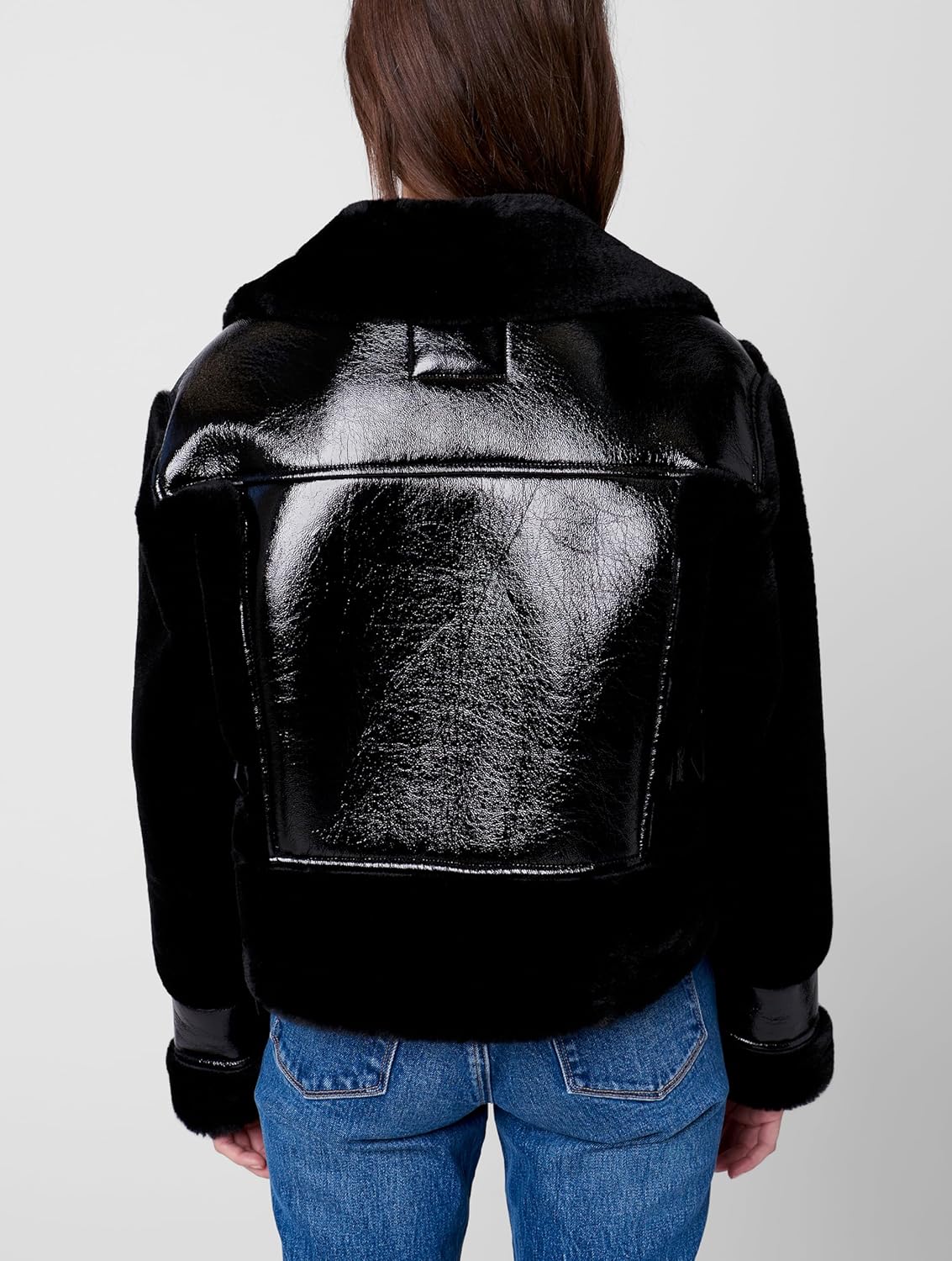 [BLANKNYC] womens Vegan Leather Bonded Moto Jacket - Image 2