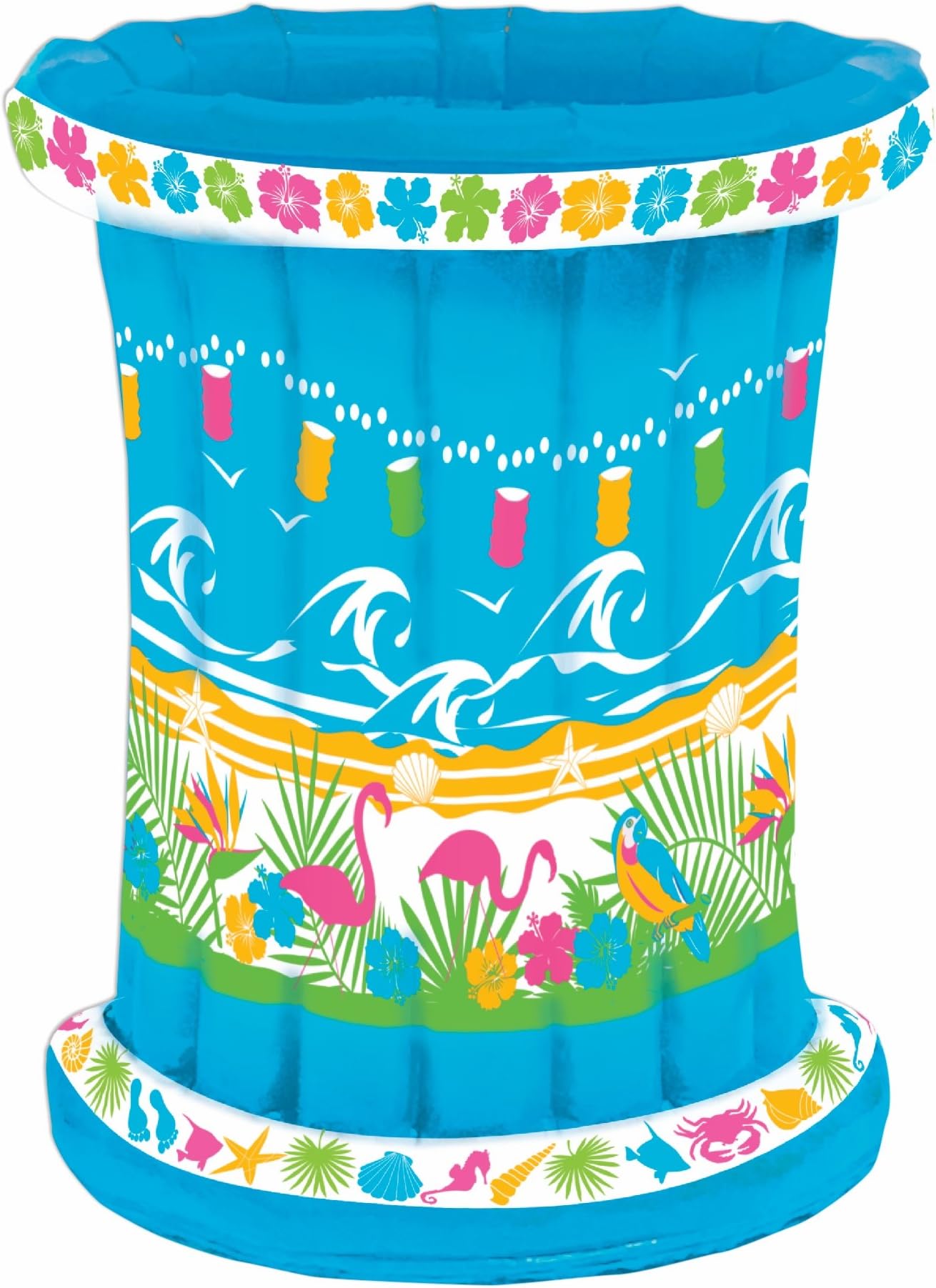 Inflatable Tropical Themed Drink Cooler for Outdoor Party - BBQ Picnic Pool Party Buffet Luau - Party Accessory - 22" W. x 26" H.