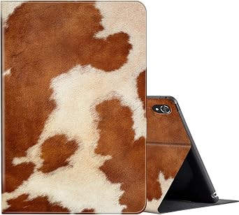FUYOCWE for iPad Air 11 Inch Case M4/M3/M2 2026/2025/2024,for 10.9" iPad Air 5th/4th Gen Case 2022/2020- Slim Shockproof PU Leather Stand Cover w/Auto Sleep Wake-Cow Hide Animal Print Brown