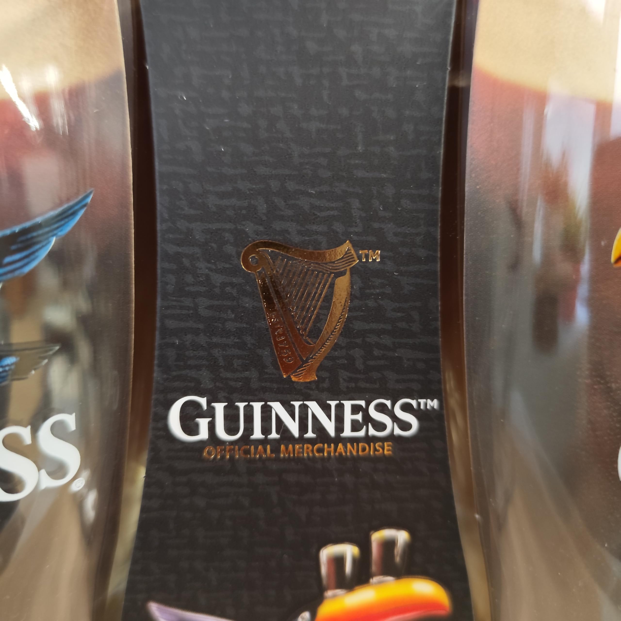 Guinness Lot de 2 verres à bière Motif toucan volant