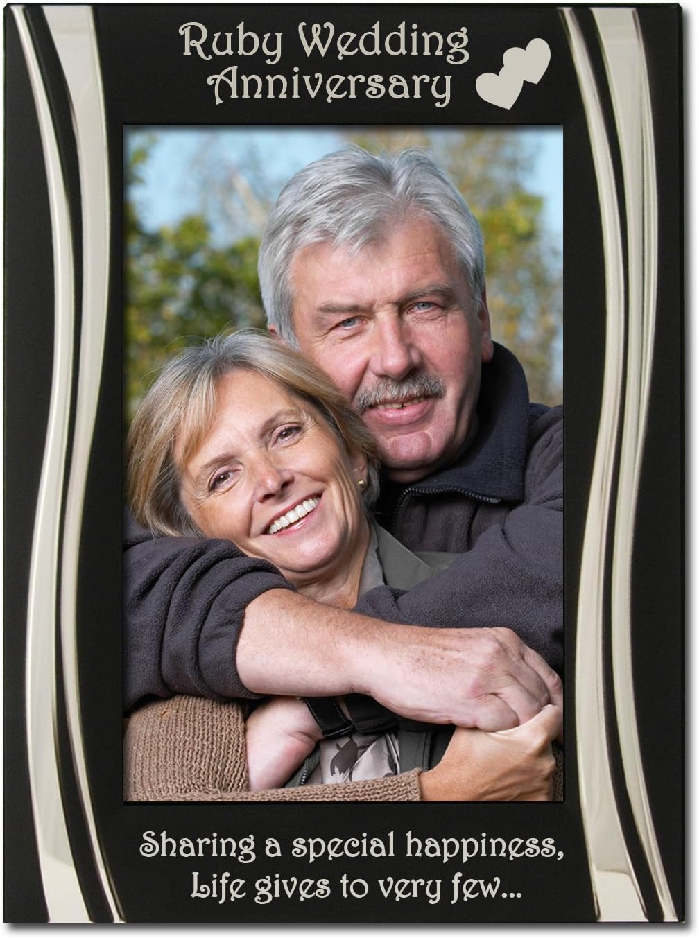 Ruby 40th Wedding Anniversary Photo Frame, Silver Plated, Velvet Backed
