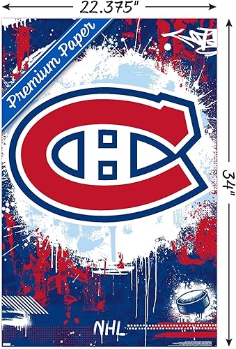 Miniatura 3 de Trends International NHL Montreal Canadiens - Póster de pared Maximalist Logo 23, 22.37 x 34.00 pulgadas, paquete de póster y clip prémium