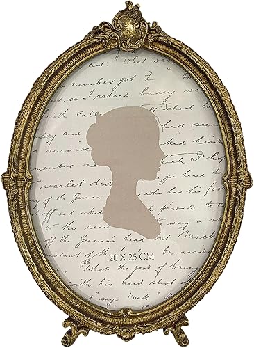 Miniatura 1 de Sunlit Portarretratos vintage de 8 x 10 pulgadas, marcos de fotos ovalados antiguos con parte frontal de cristal, exhibición de fotos de lujo, para