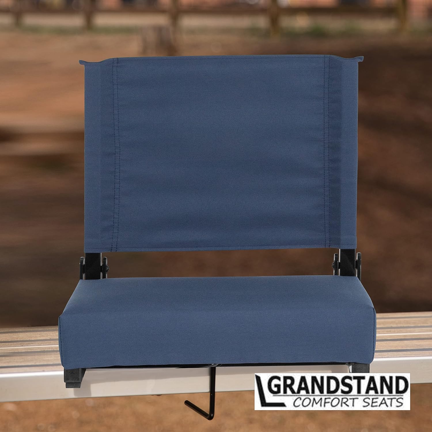 Flash Furniture Grandstand Comfort Seats by Flash - Navy Blue Stadium Chair - 500 lb. Rated Folding Chair - Carry Handle - Ultra-Padded Seat : Everything Else