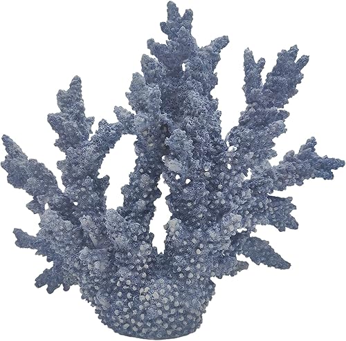 Vista 2 de Estatua de resina para decoración de arrecife de coral azul costero, arrecife de coral marino sintético para estante de baño, mesa de café