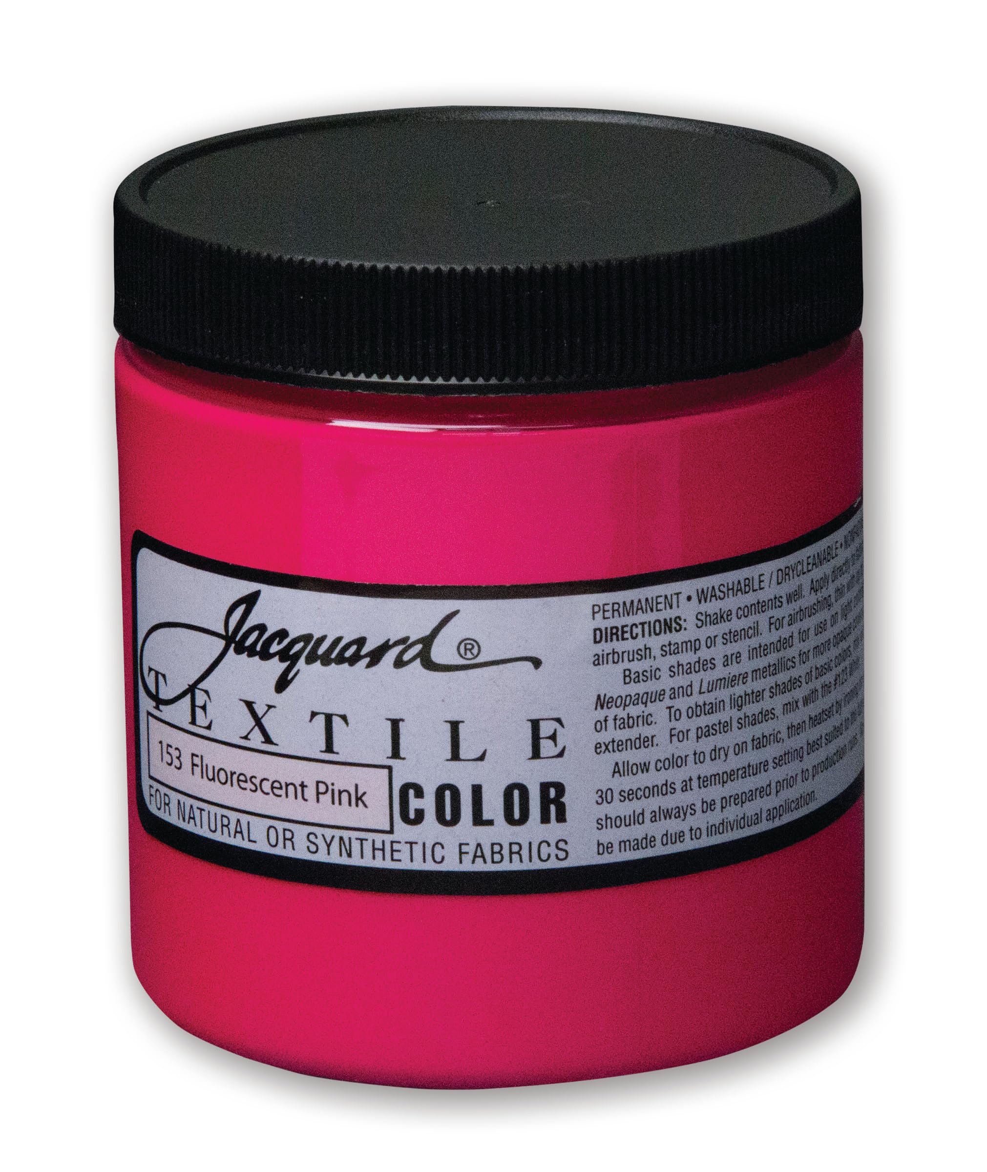 Jacquard Fabric Paint for Clothes - 8 Oz Textile Color Fluorescent Pink Leaves Fabric Soft - Permanent and Colorfast - Professional Quality Paints Made in USA - Holds up Exceptionally Well to Washing…