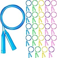 ZATAYE 50 Pack Colorful Adjustable Jump Ropes for Kids - Tangle-Free PVC Skipping Ropes Bulk for Boys Girls, Exercise Party Favors Outdoor Fun