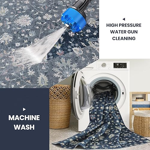 Miniatura 9 de Alfombra abstracta moderna de 3 x 5, antideslizante, resistente a las manchas, lavable, con respaldo de goma, alfombra de suelo que no desprende