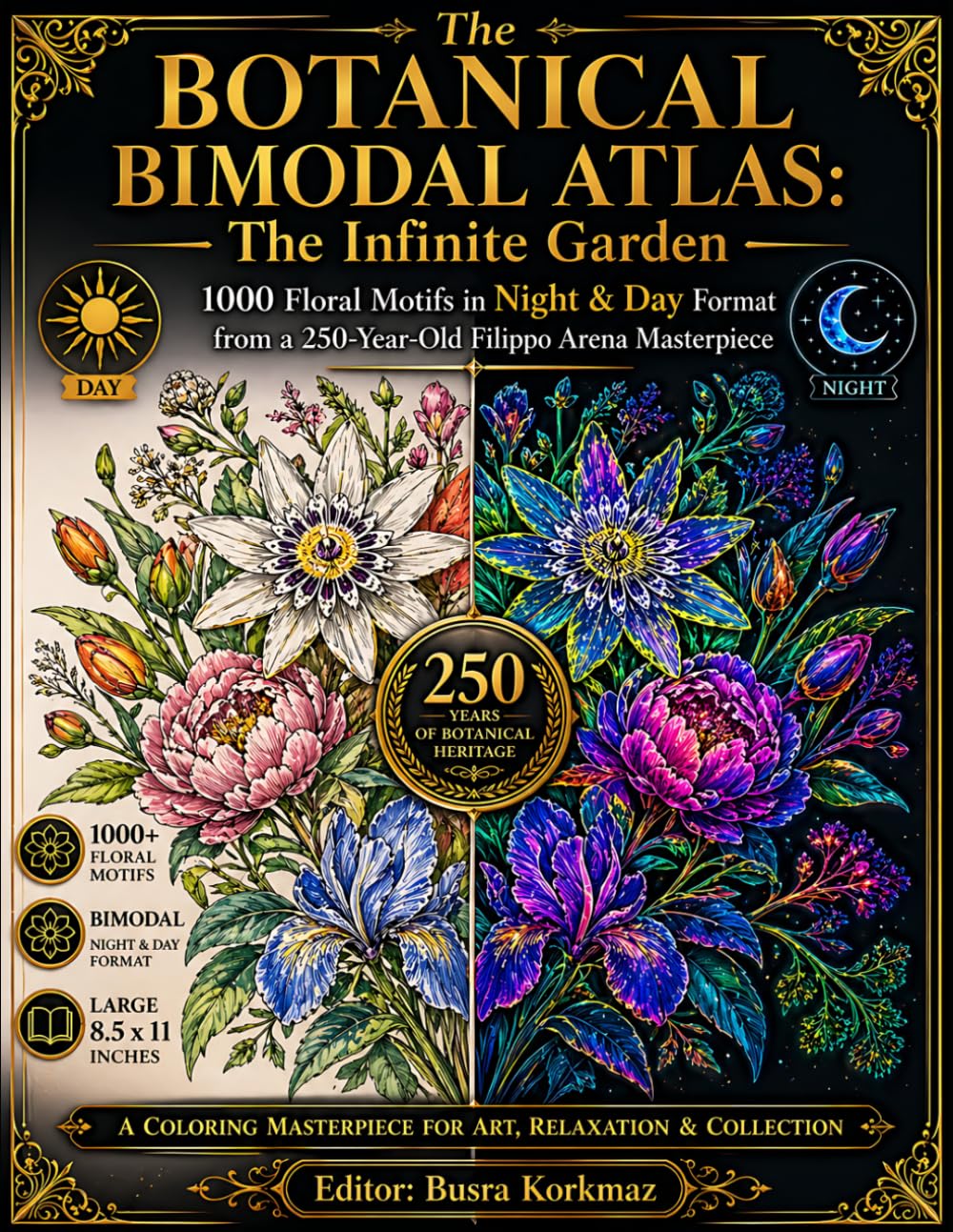 The Botanical Bimodal Atlas: The Infinite Garden — 1000 Floral Motifs in Night & Day Format from a 250-Year-Old Filippo Arena Masterpiece