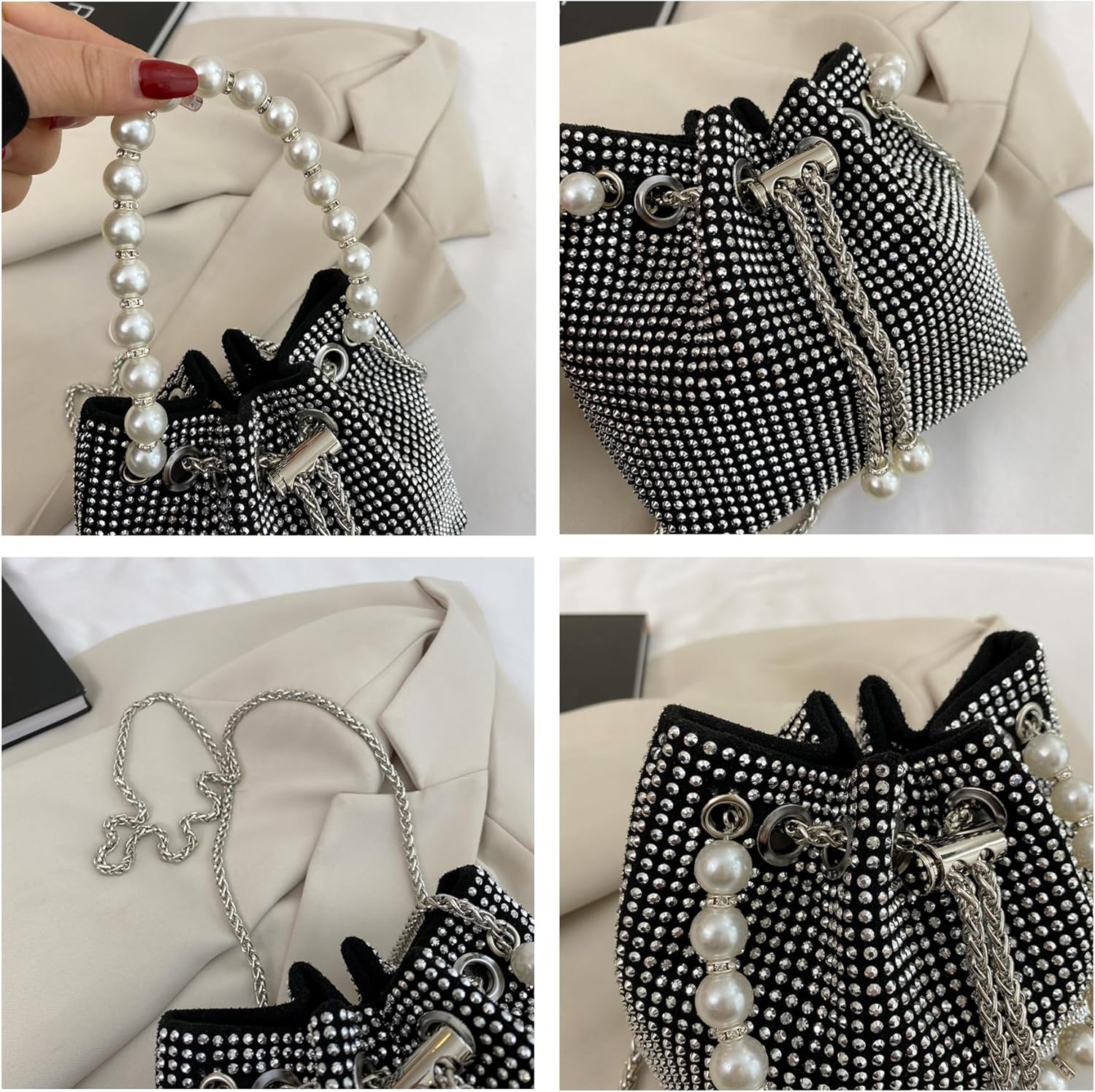 Crossbody Evening Bags for Women with Rhinestone - Sparkling Clutch Purses for Parties Proms Night Outs Formal Events - Image 5