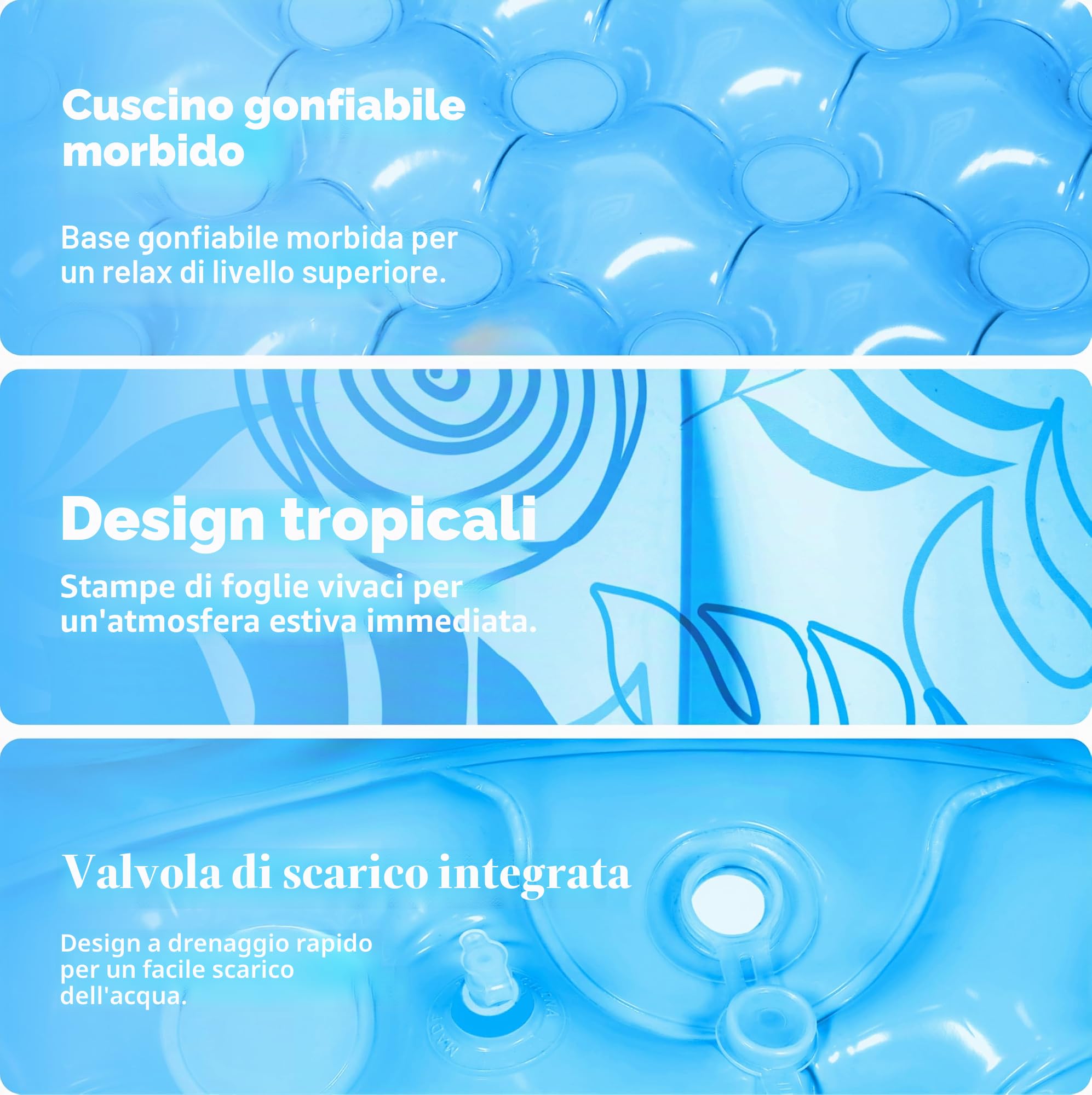 SLOOSH Piscina Gonfiabile, 5,5 ft × 20 pollici (167,6 × 50,8 cm), Piscina Fuori Terra per la Famiglia, gonfiabile con comodo schienale, ideale per feste acquatiche estive in giardino, sul prato, Blu