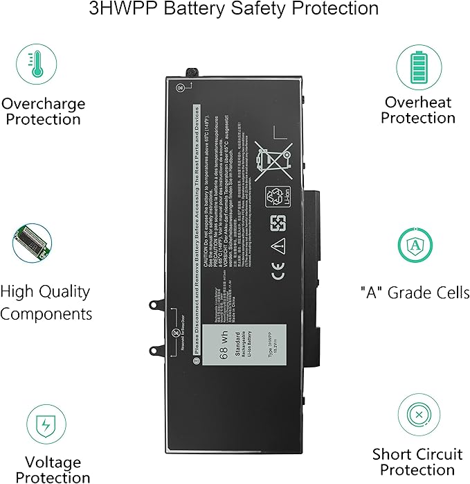 Batería Gomarty 3HWPP 68Wh 15.2V para Dell Latitude miniatura 5