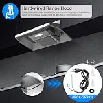SNDOAS 24 inch Range Hood,230 CFM Under Cabinet Range Hood White,Hard Wired Ductless Range Hoods Convertible Ducted,White Spray Painting Stainless Kitchen Hood with 2-Speed Fan,Rocker Switch