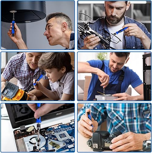 Miniatura 5 de Unamela - Juego de destornilladores de precisión, kit de herramientas de reparación de computadora 139 en 1, kit de destornilladores magnéticos con