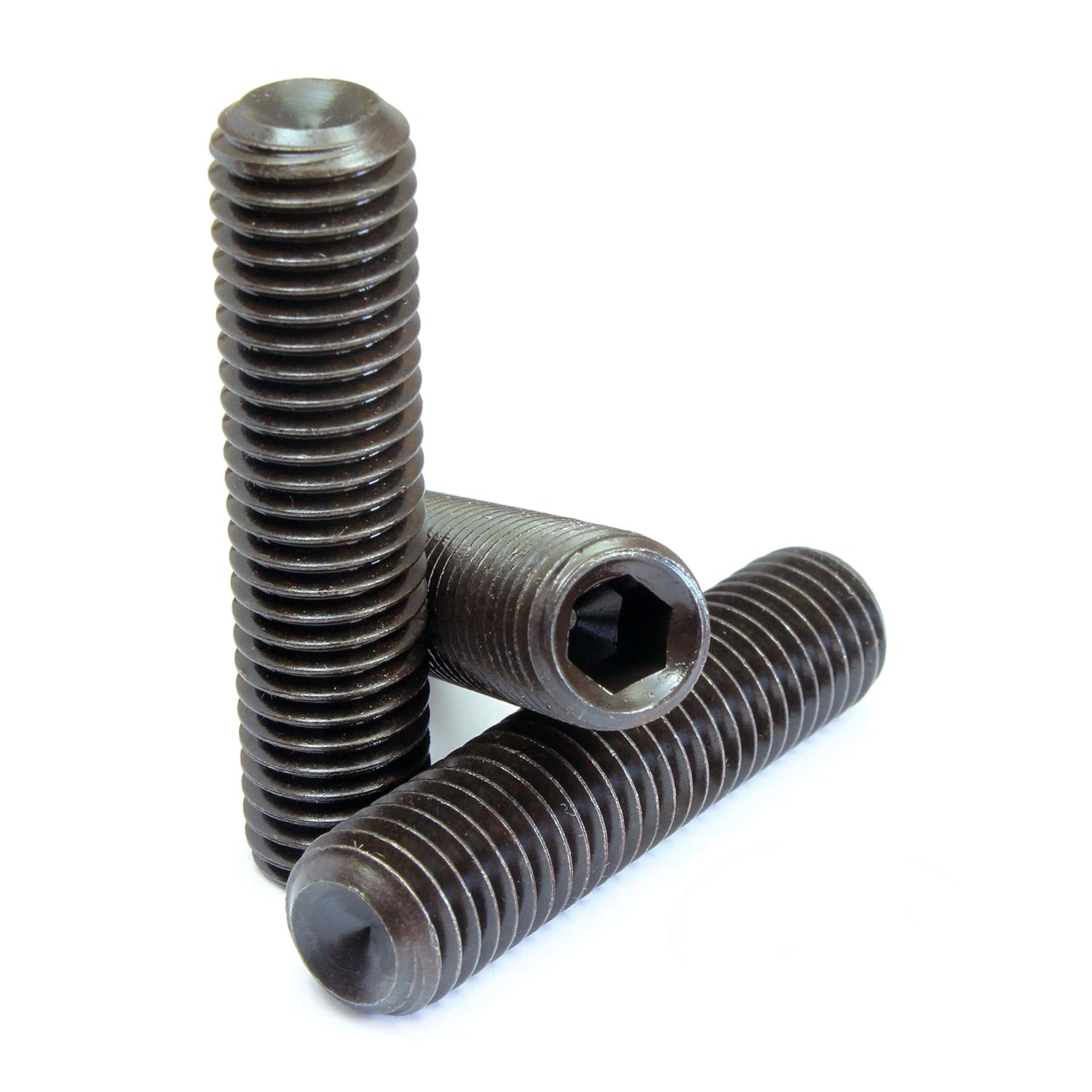 MonsterBolts - M6 x 16mm Cup Point Set Screws, DIN 916, Alloy Steel, Black Oxide, 10 Pack