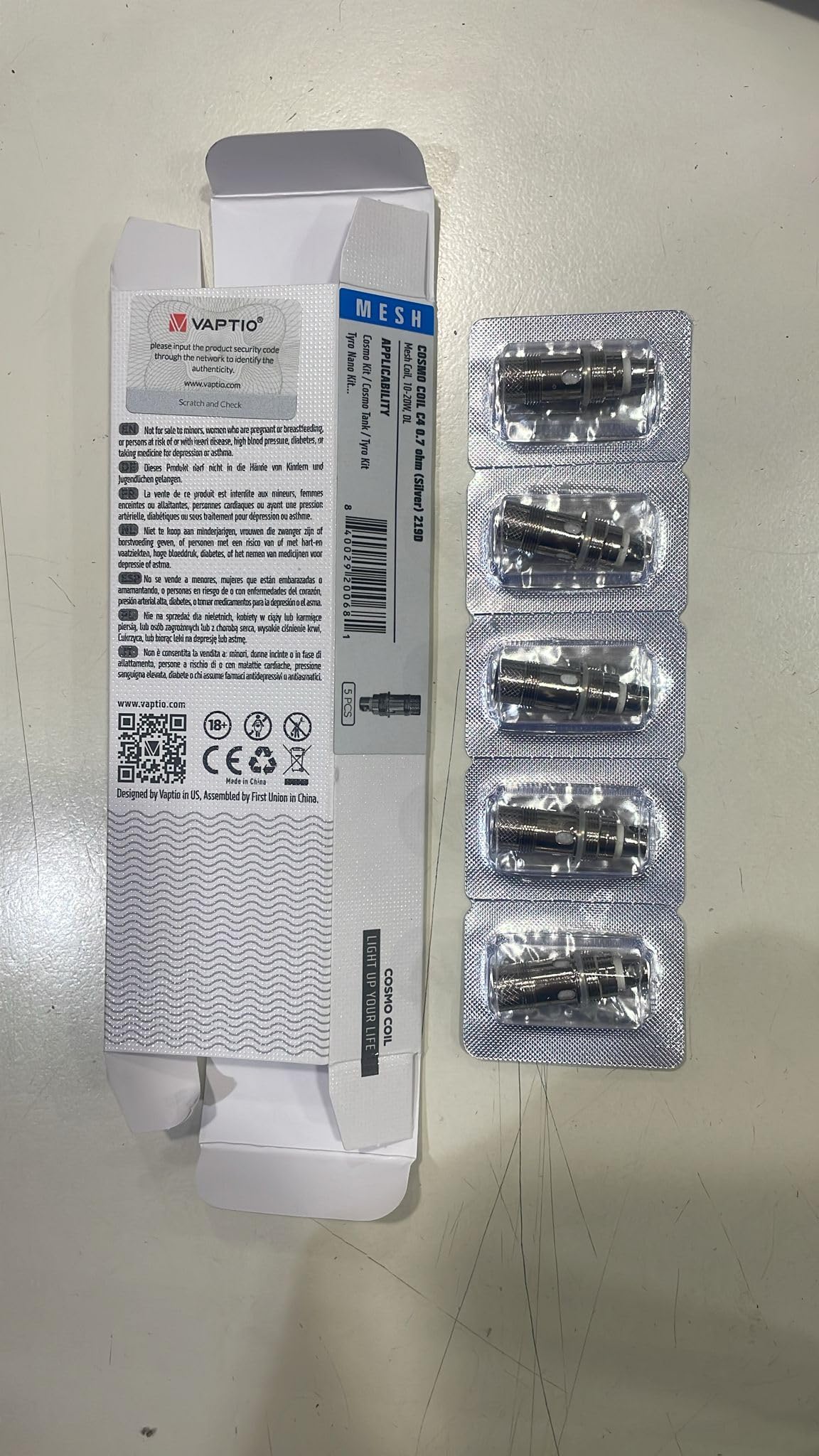 Resistenze Cosmo C4 DL Maglia Per Vaptio – 0.7 Ohm – Pack Da 5 Pezzi