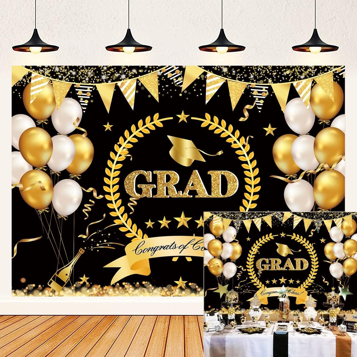 Amazon.com : 2023 Graduation Party Backdrop Congrats Grad Celebration ...