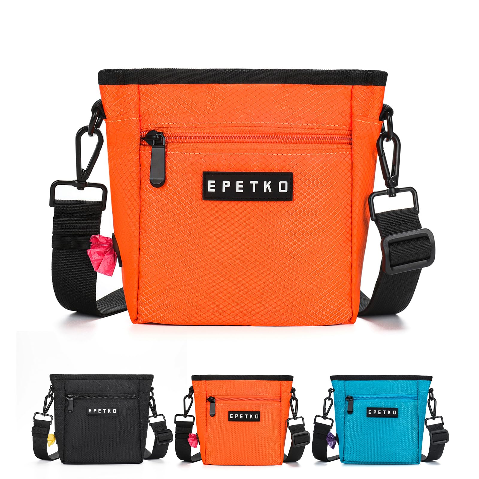 EPETKO Dog Treat Pouch Bag, Large Capacity Multifunctional Dog Treat Bag Strong Magnet Closure Design Dog Training Bag Adjustable Detachable Belt Dog Treat Pouch Bag for Walking & Training