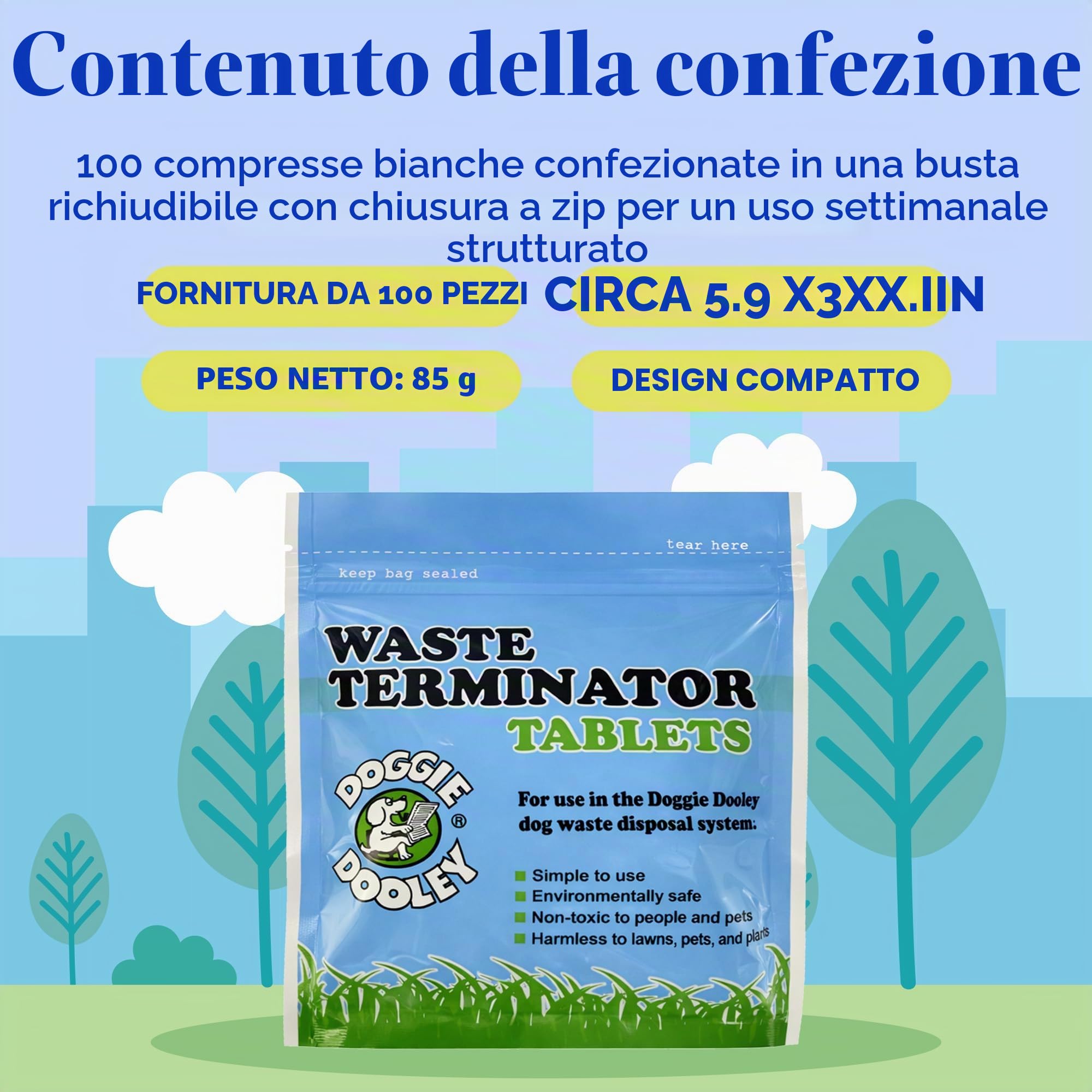 Hueter Toledo Doggie Dooley - Pastiglie per rifiuti, 100 Pezzi