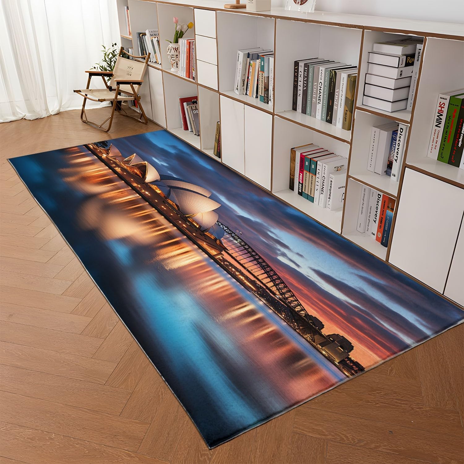 Sydney Opera House City Lake Colorful Rug 2x3 Rug Area Rugs for Bedroom Living Room, Patterned Large Rug & Washable Non Slip Indoor Floor Carpet & Home Decor
