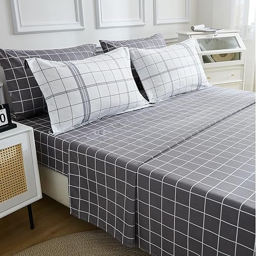 Miniatura 4 de EMME Bed-in-A-Bag - Juego de edredón de 5 piezas para cama Twin de microfibra cepillada y relleno de plumón sintético suave y cómodo lavable a