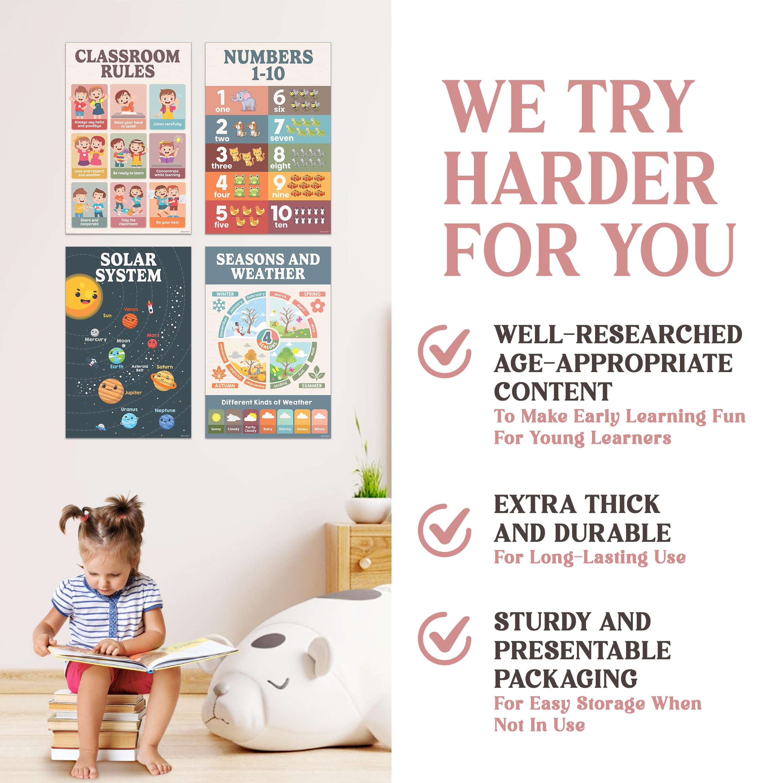 Boho Learning Target Snapklik.com : Decorably 20 Boho Learning Posters For Kids Ages 3-5