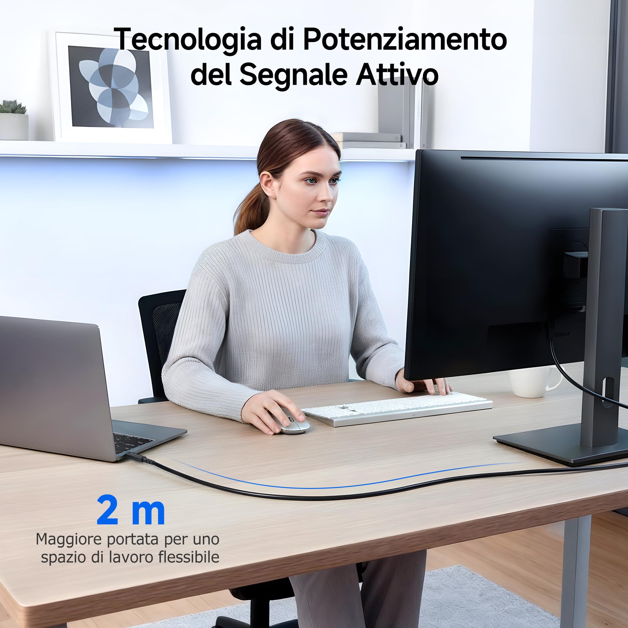 Cable Matters [Certificato Intel] Certificato Intel Cavo Thunderbolt 5,2 m | Doppio 8K / 4K@540Hz video, 240 W ricarica, Fino a a 120 Gbit/s trasferimento dati, Nero, Attivo
