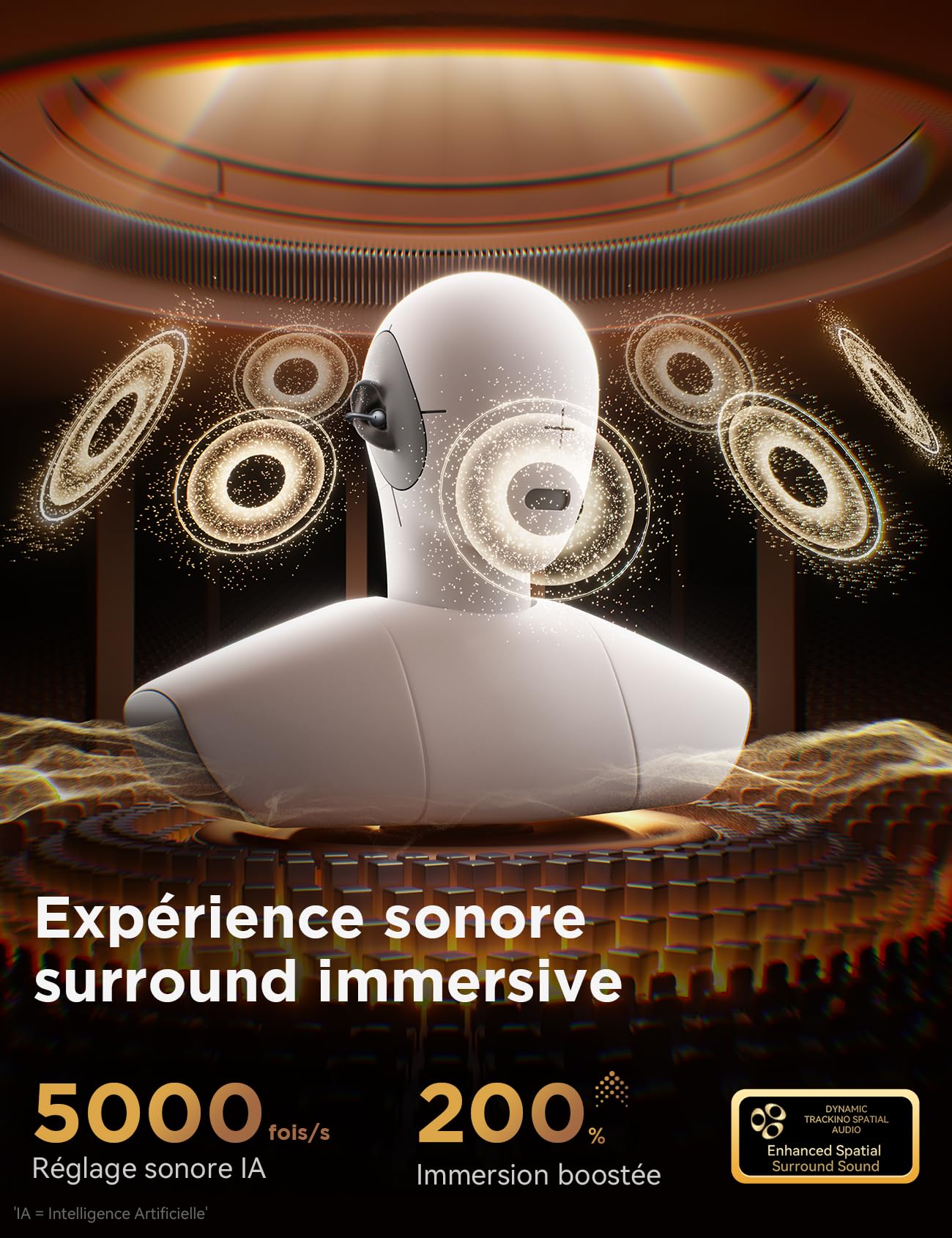 JOYROOM Écouteurs Open Ear,【Son Piloté par App】 Bluetooth 5.4, Ecouteurs sans Fil à Clip, 4.9g Ultra-Légers & Confortables, IA-ENC, Détection L/R Auto, Son Immersif, Idéaux pour Sport & Quotidien