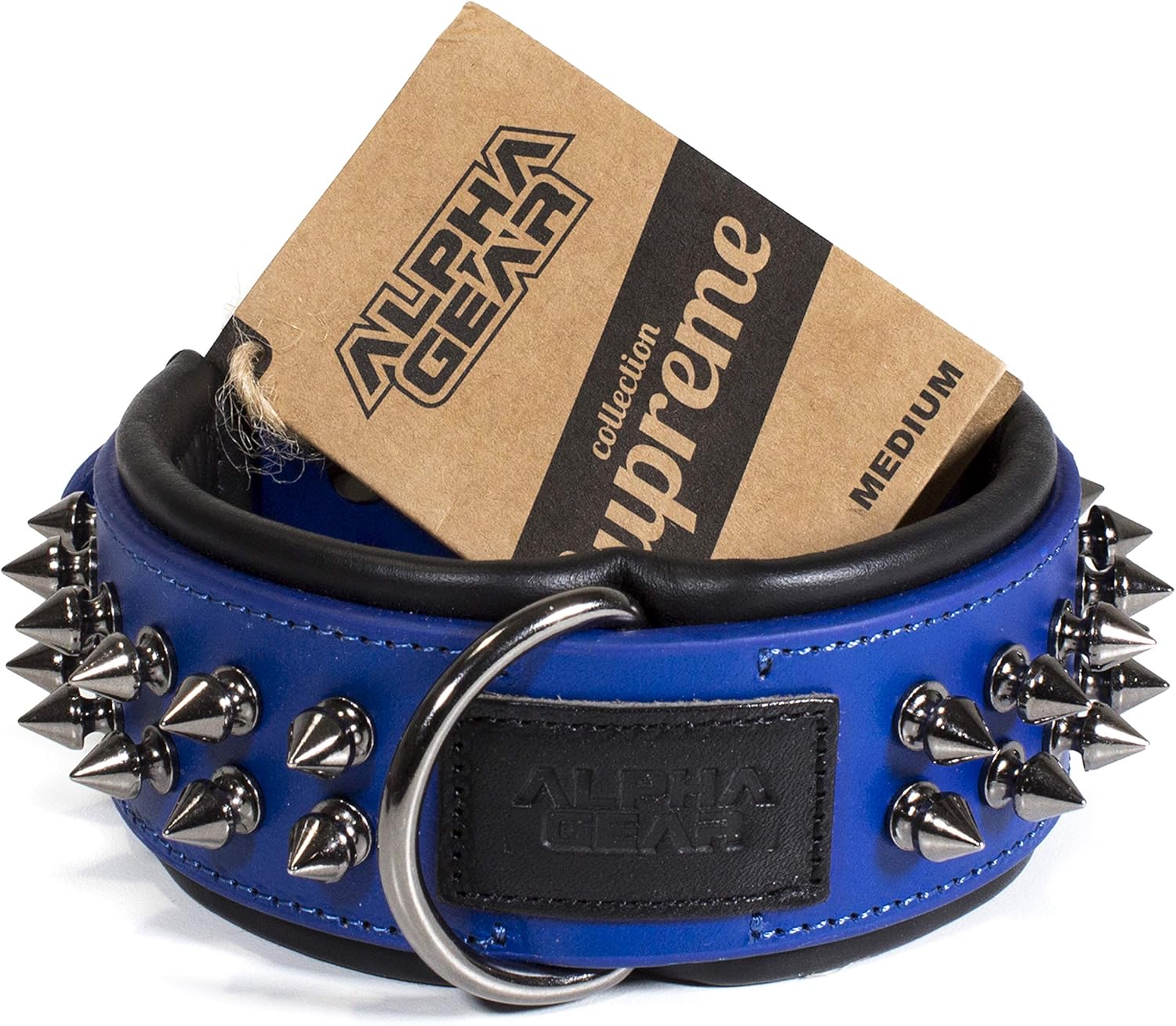 Spiked Dog Collar – Studded Dog Collar – Premium Leather Thick Dog Collar and Sizes – Comfortable and Lightweight – Adjustable Length – Puppies Puppy - Modern Design (Small, Brown)