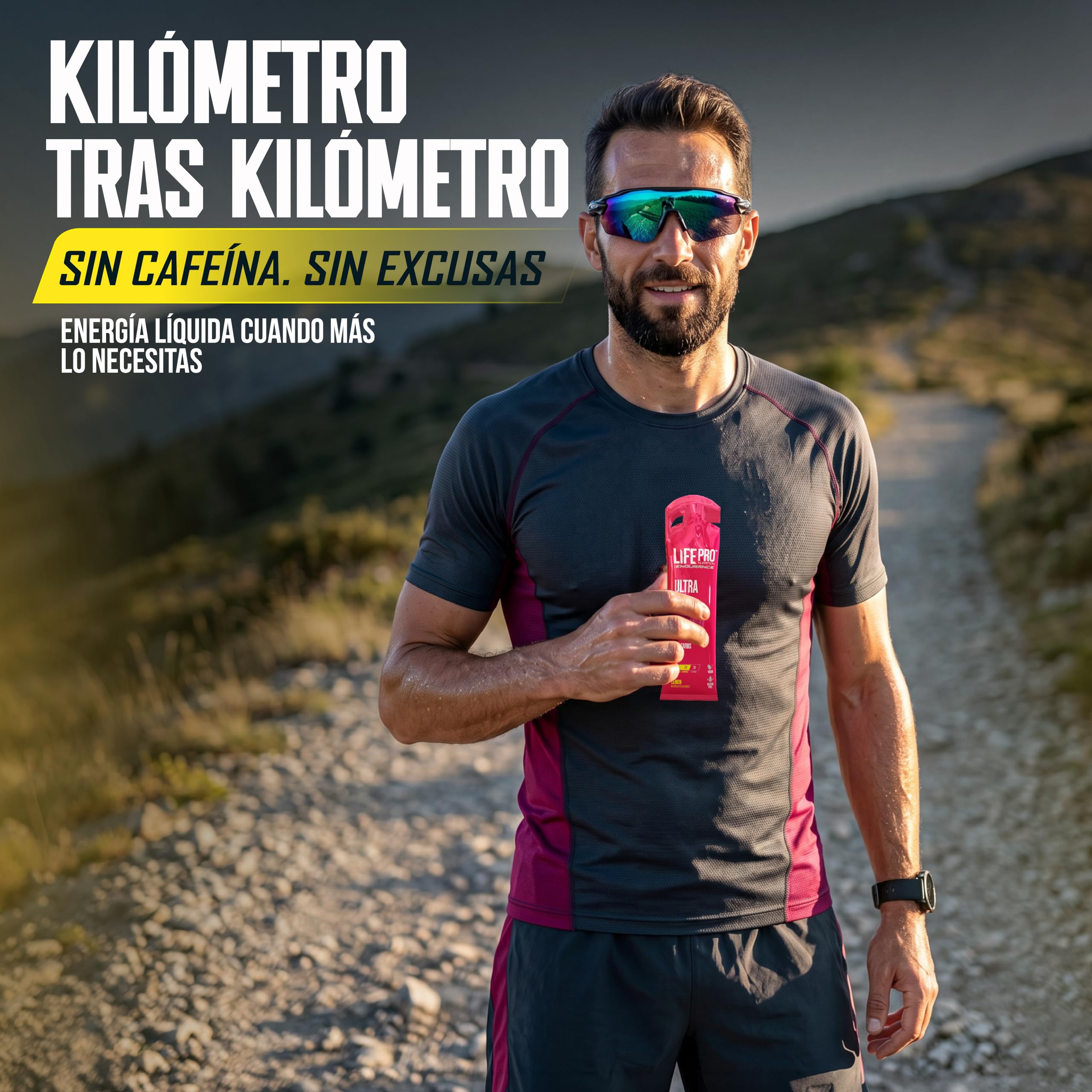 Life Pro Endurance Ultra Gel 1:08 12X60Ml - Gel Energético Sin Cafeína Para Deportistas Resistencia, Running, Ciclismo Y Triatlón Con Carbohidratos De Absorción Rápida Y Electrolitos - Sabor Limón