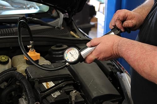 Miniatura 7 de Kit de prueba de presión del sistema de refrigeración automotriz Mityvac MV4530, operado a mano, válvula de botón pulsador, desconexiones rápidas de