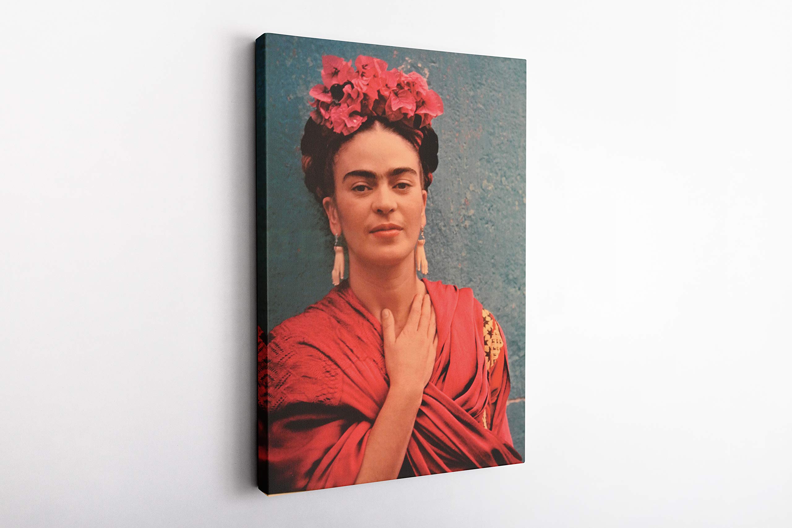 Amazon.com: MW MERWEZI Frida Kahlo Poster Red Dress Canvas Wall Art Home  Decor Framed Art (24