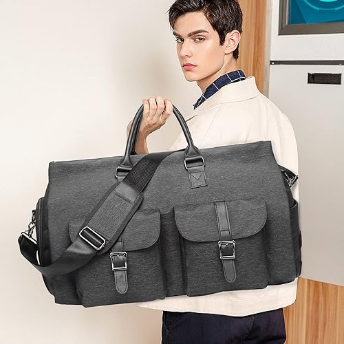 Miniatura 8 de seyfocnia Bolsas de ropa con ruedas, bolsa de ropa con ruedas, bolsa de ropa de viaje con compartimento para zapatos, bolsa de lona con ruedas