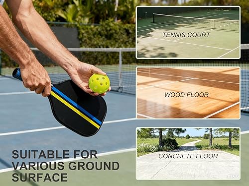 Miniatura 6 de Paquete de 4 pelotas de pickleball para exteriores con bolsa de malla, bolas de pepinillo premium con alta visibilidad, vuelo constante y rebote