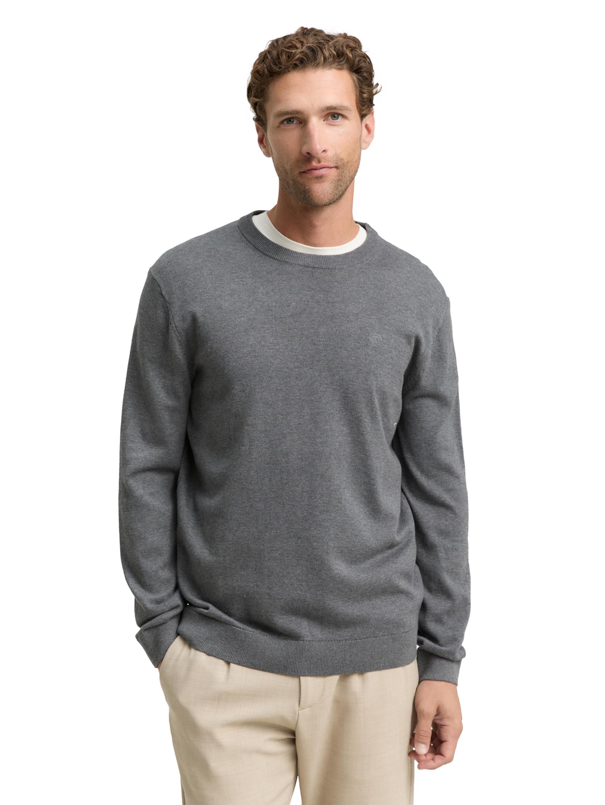 TOM TAILOR Herren Strickpullover mit Crewneck