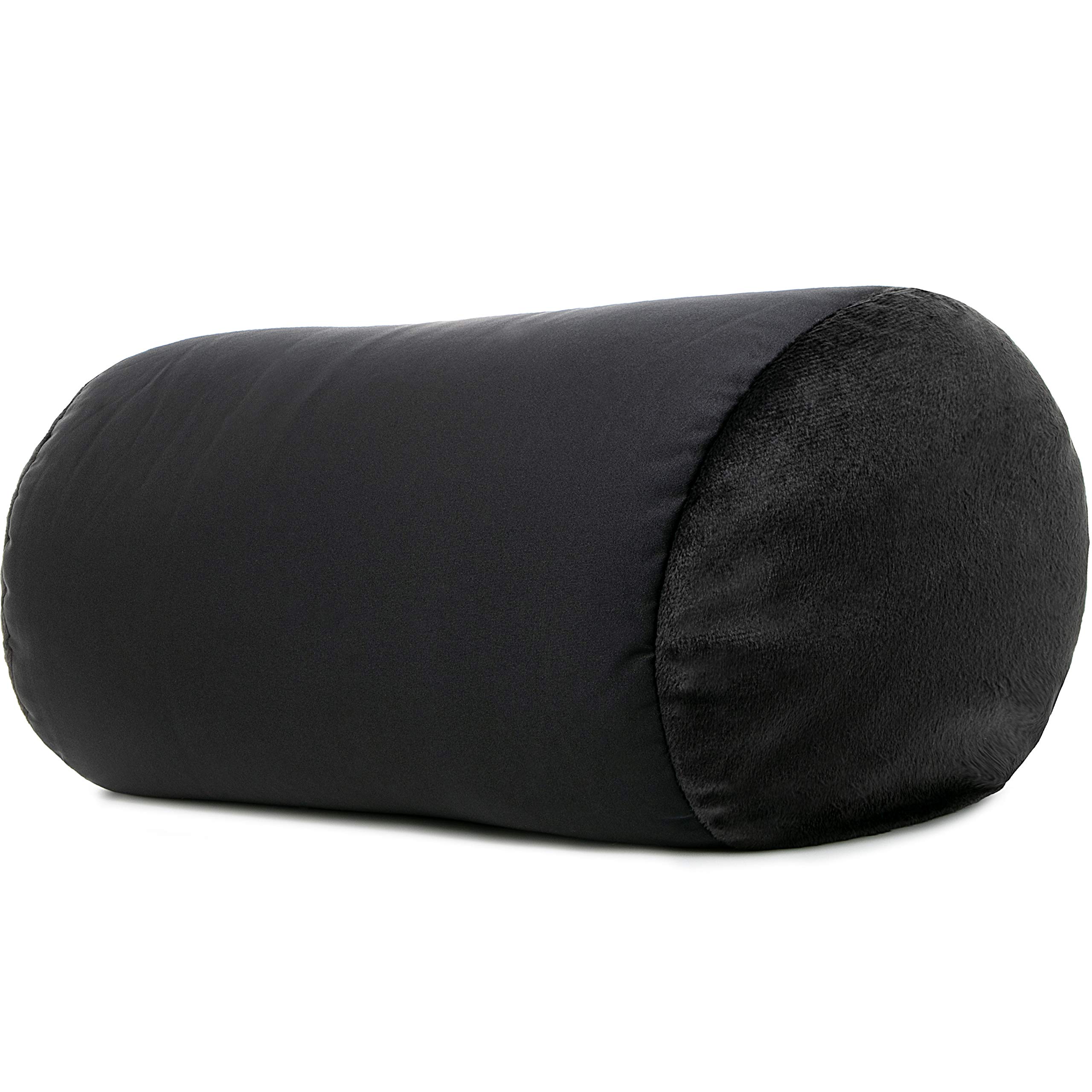 PILLOWY Microbead Bolster Neck Roll Pillow, Gently On Body, Head, Neck & Shoulders No Pain Rest, Relax Sleep - Silky Feel Prevent Wrinkles & Hair